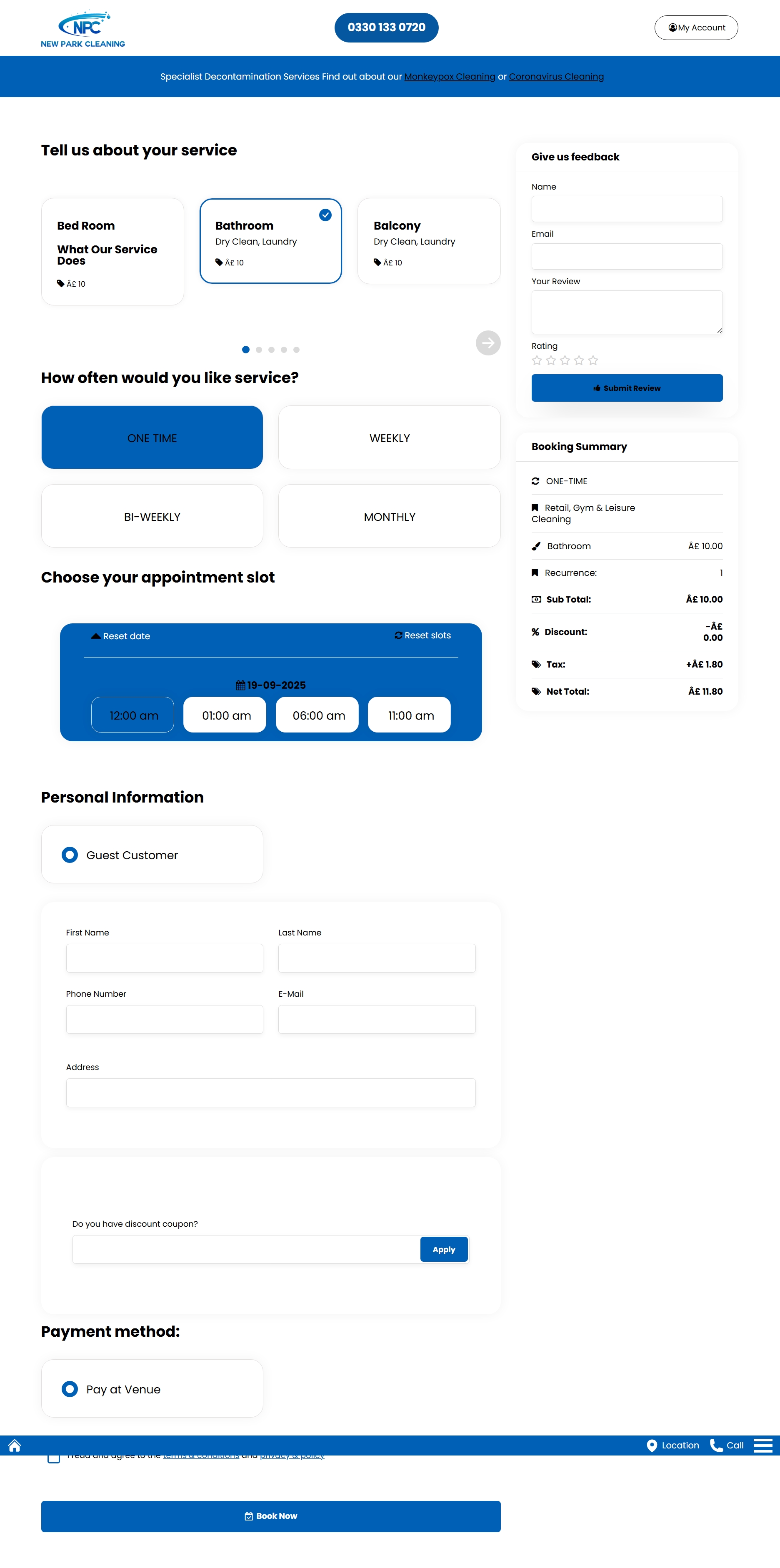 Custom styled booking form – Rezervy branding example